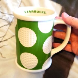 Starbucks coffee mug golf ball print